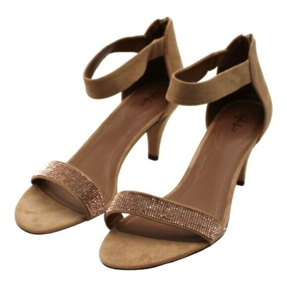 Style & Co Women Ankle Strap Round Toe Kitten Heel Zip-up Dress Sandals - Picture 1 of 8